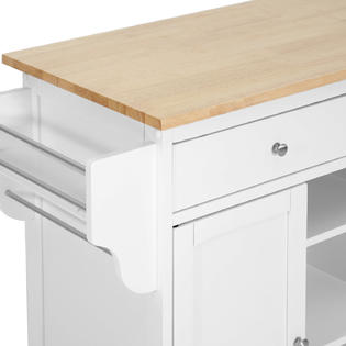 Baxton Studio Maryland White Modern Kitchen Island Cart