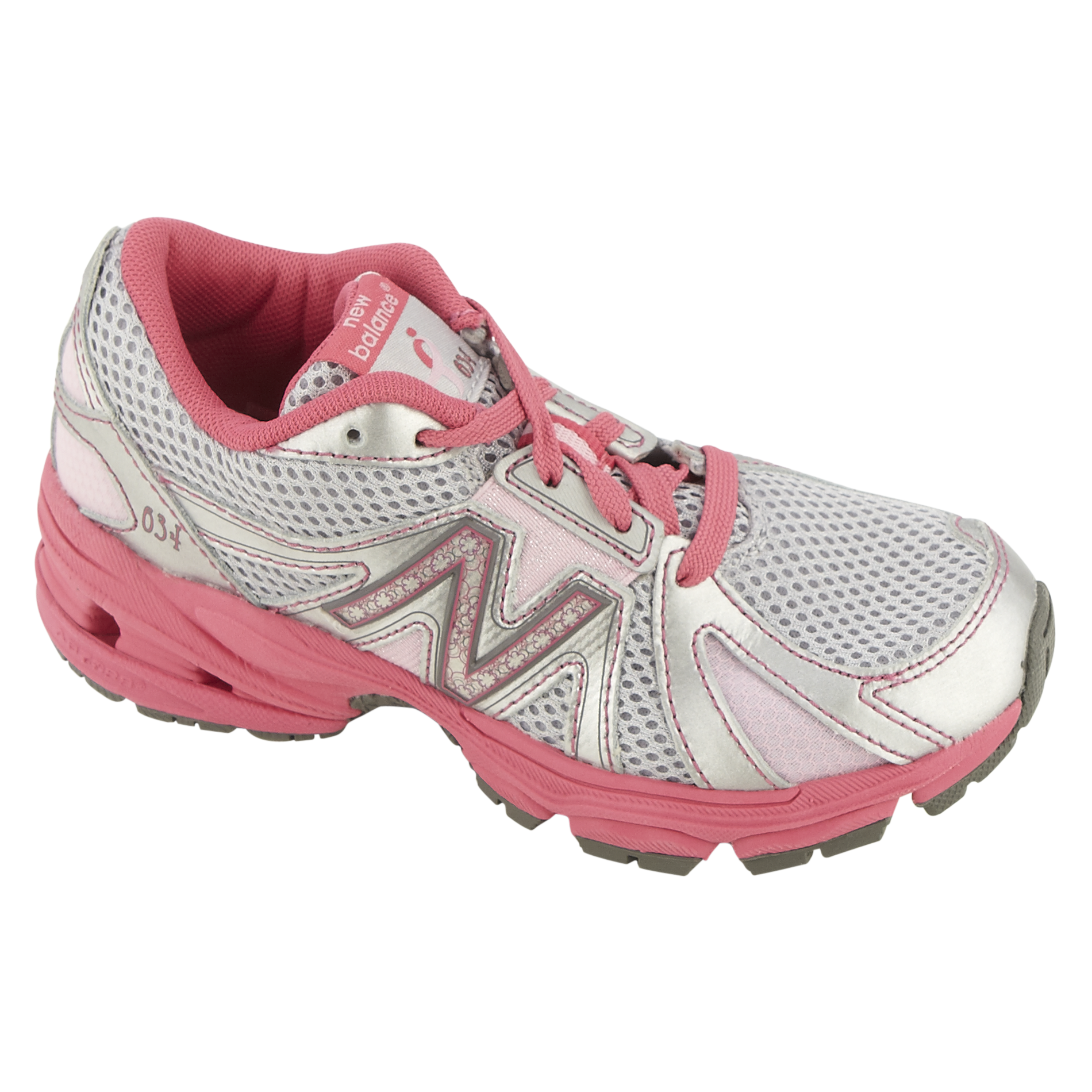 New Balance Girl's Jogger 634 Wide Width - Silver/Pink