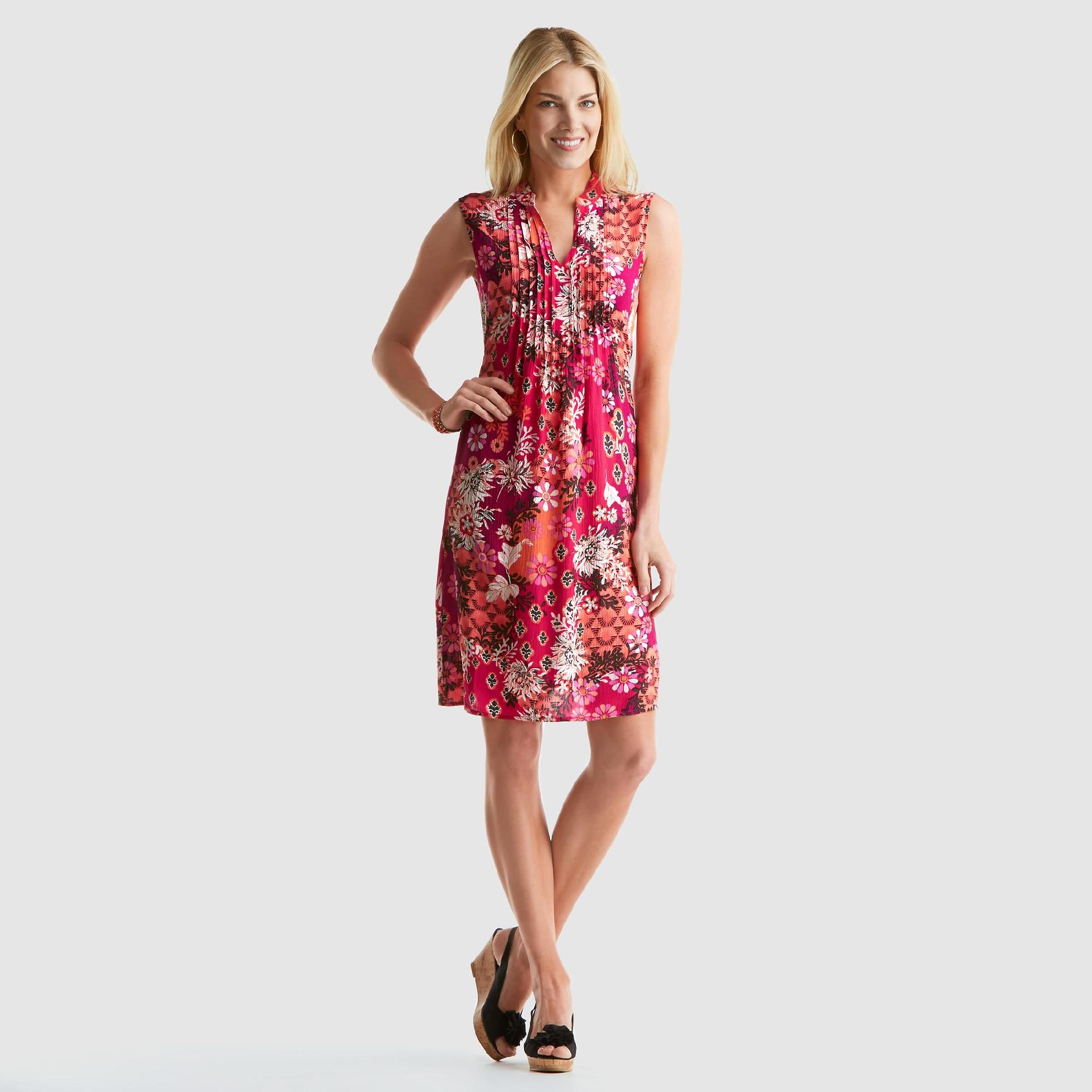 Jaclyn Smith Women's Pintuck Dress - Floral