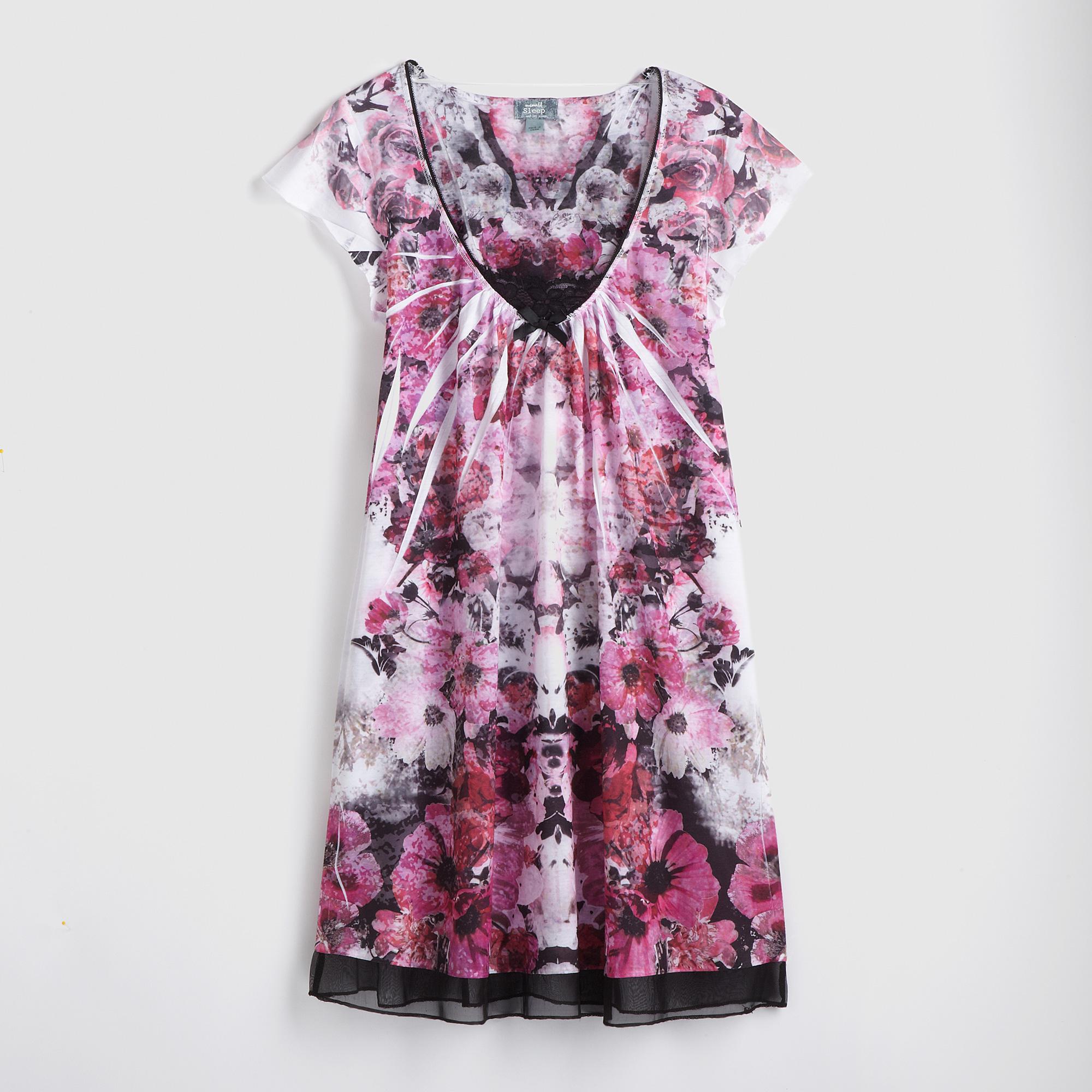 Live and Let Live Women's Sublimation Nightgown - Floral Print