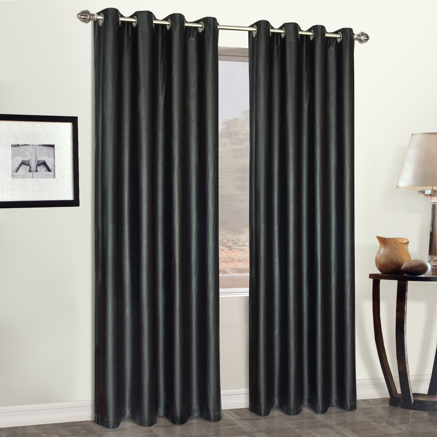 United Curtain Company Faux Leather panel with grommet top