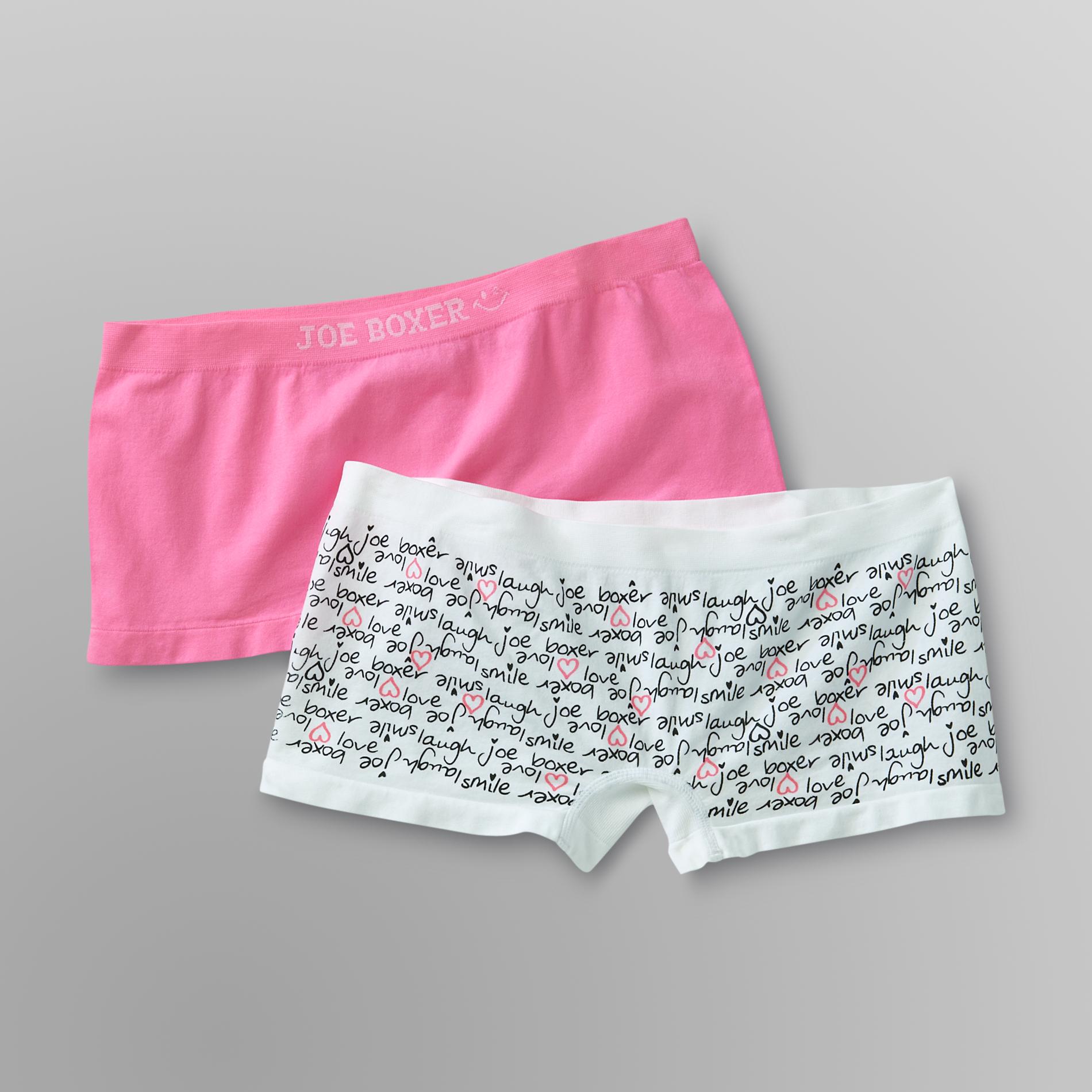 Joe Boxer 2-Pack Women's Boy Short Panties - Scribble Print