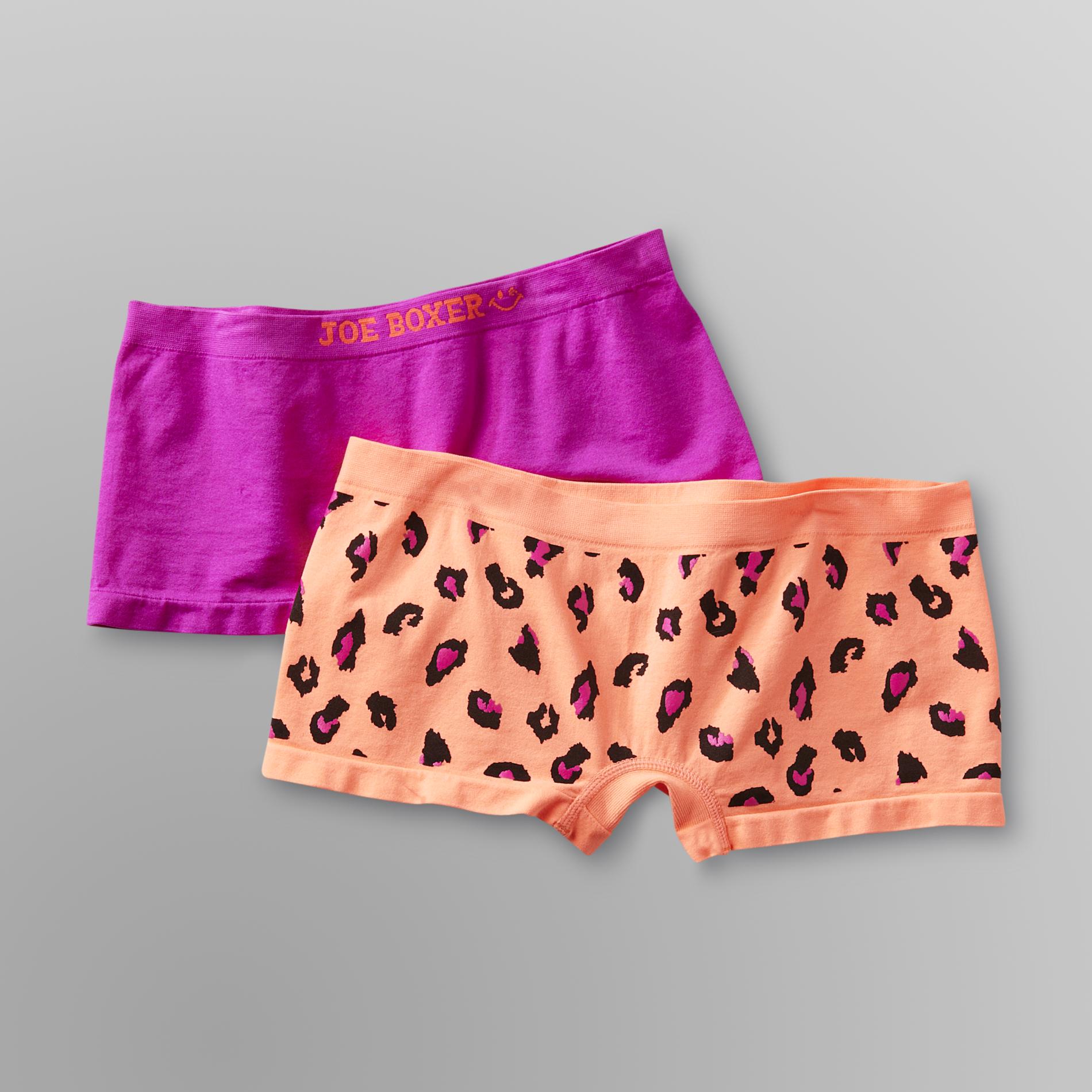 Joe Boxer 2-Pack Women's Boy Short Panties - Leopard Print