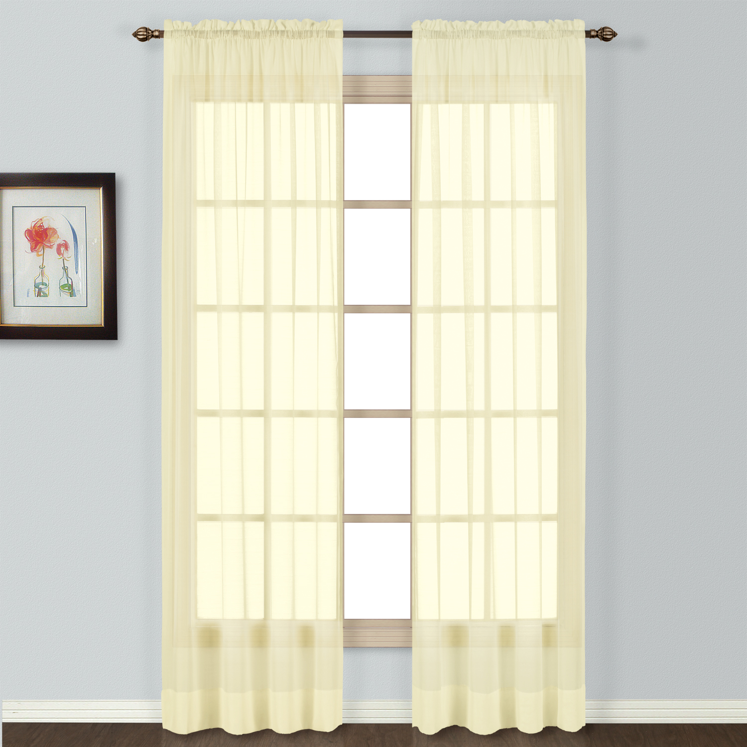 United Curtain Company Batiste sheer window panel