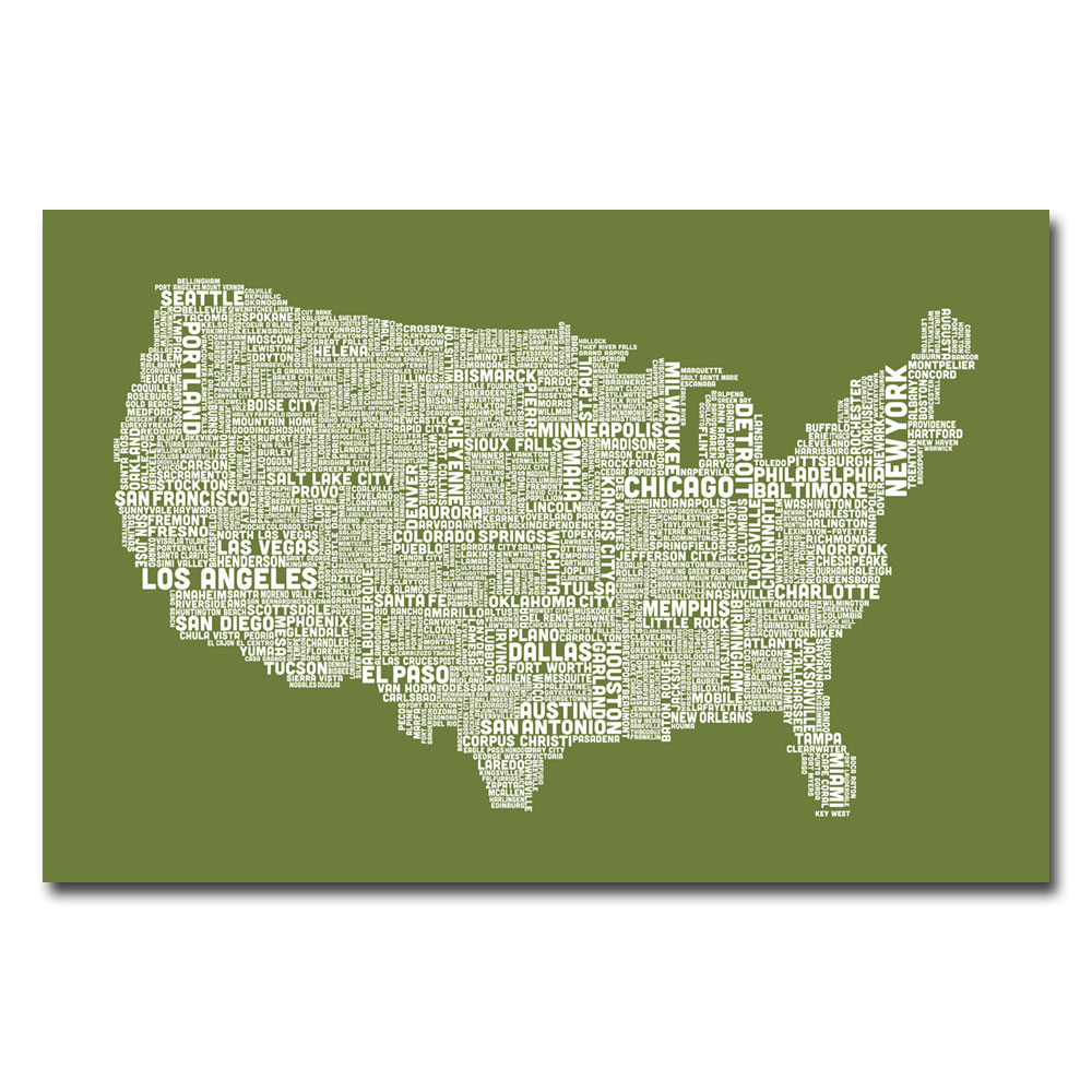 Trademark Global Michael Tompsett 'US City Map VI' Canvas Art