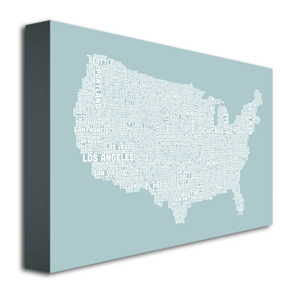 Trademark Global Michael Tompsett 'US City Map VIII' Canvas Art