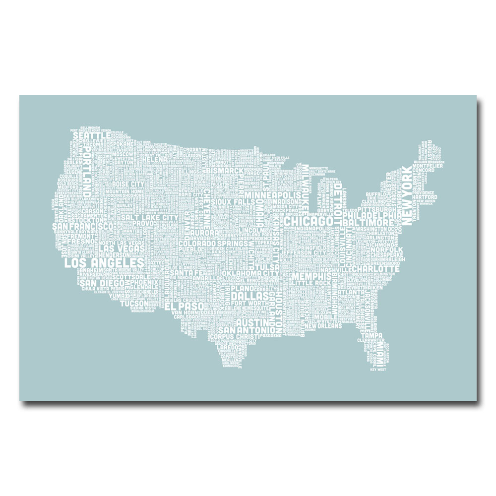 Trademark Global Michael Tompsett 'US City Map VIII' Canvas Art
