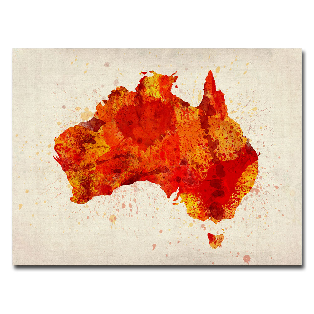 Trademark Global Michael Tompsett 'Australia - Paint Splashes' Canvas Art