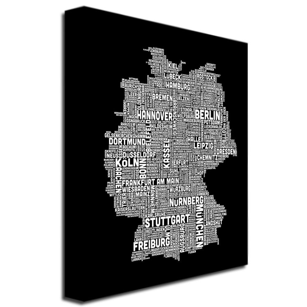 Trademark Global Michael Tompsett 'Germany Text Map I' Canvas Art