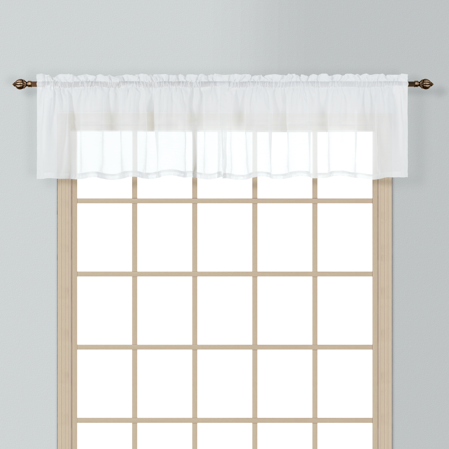 United Curtain Company Batiste 54" x 16" soft and sheer straight valance