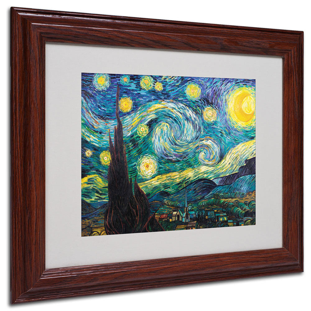 Trademark Global Vincent van Gogh 'Starry Night' Matted Framed Art