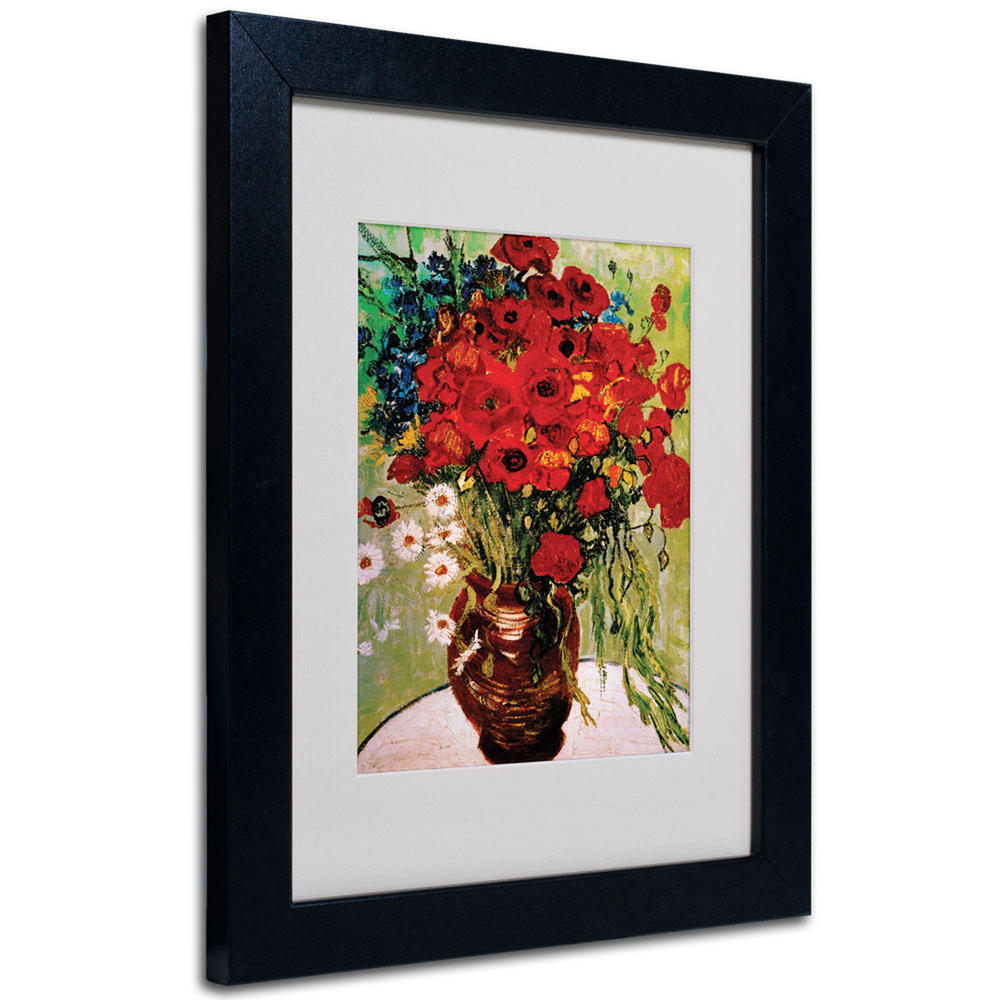 Trademark Global Vincent van Gogh 'Daisies and Poppies' Matted Framed Art