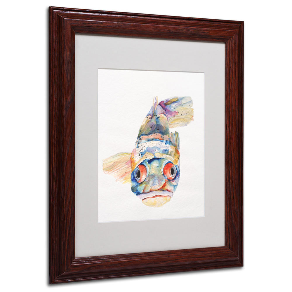 Trademark Global Pat Saunders-White 'Blue Fish' Matted Framed Art