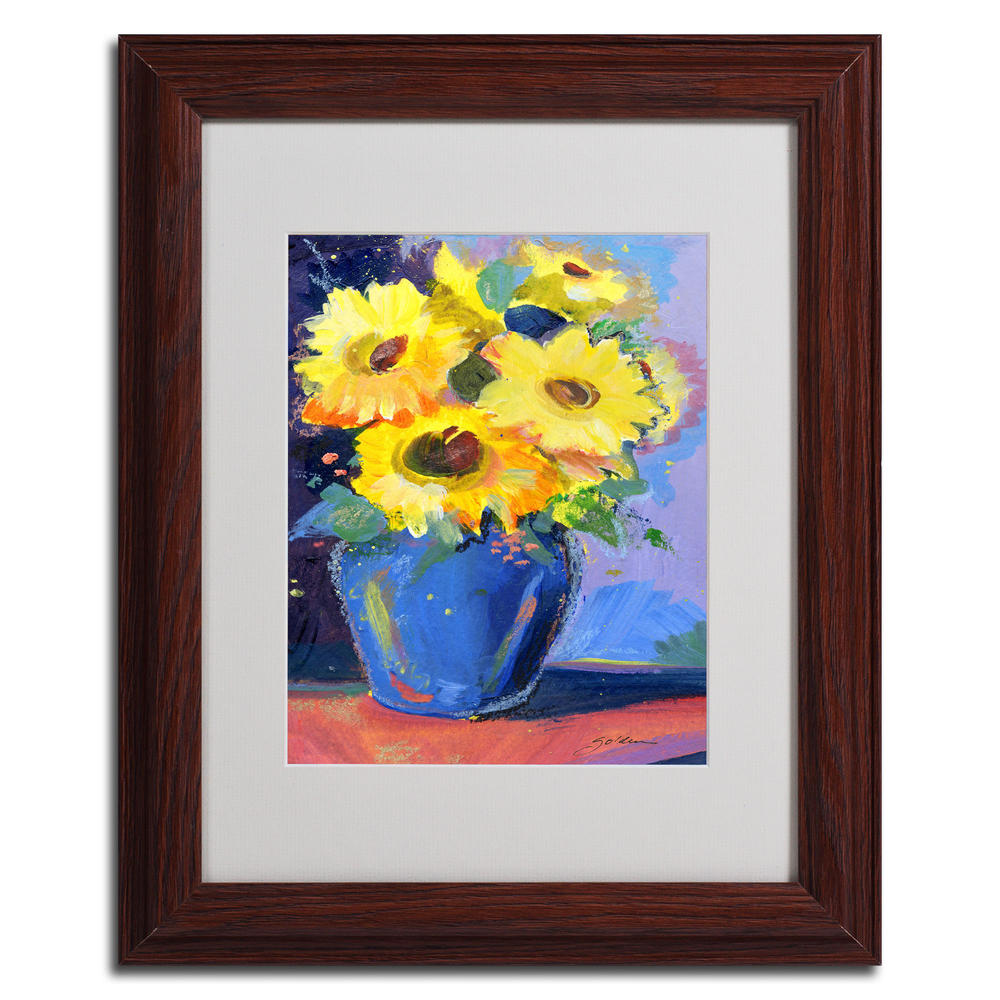 Trademark Global Sheila Golden 'Sunflowers II' Matted Framed Art
