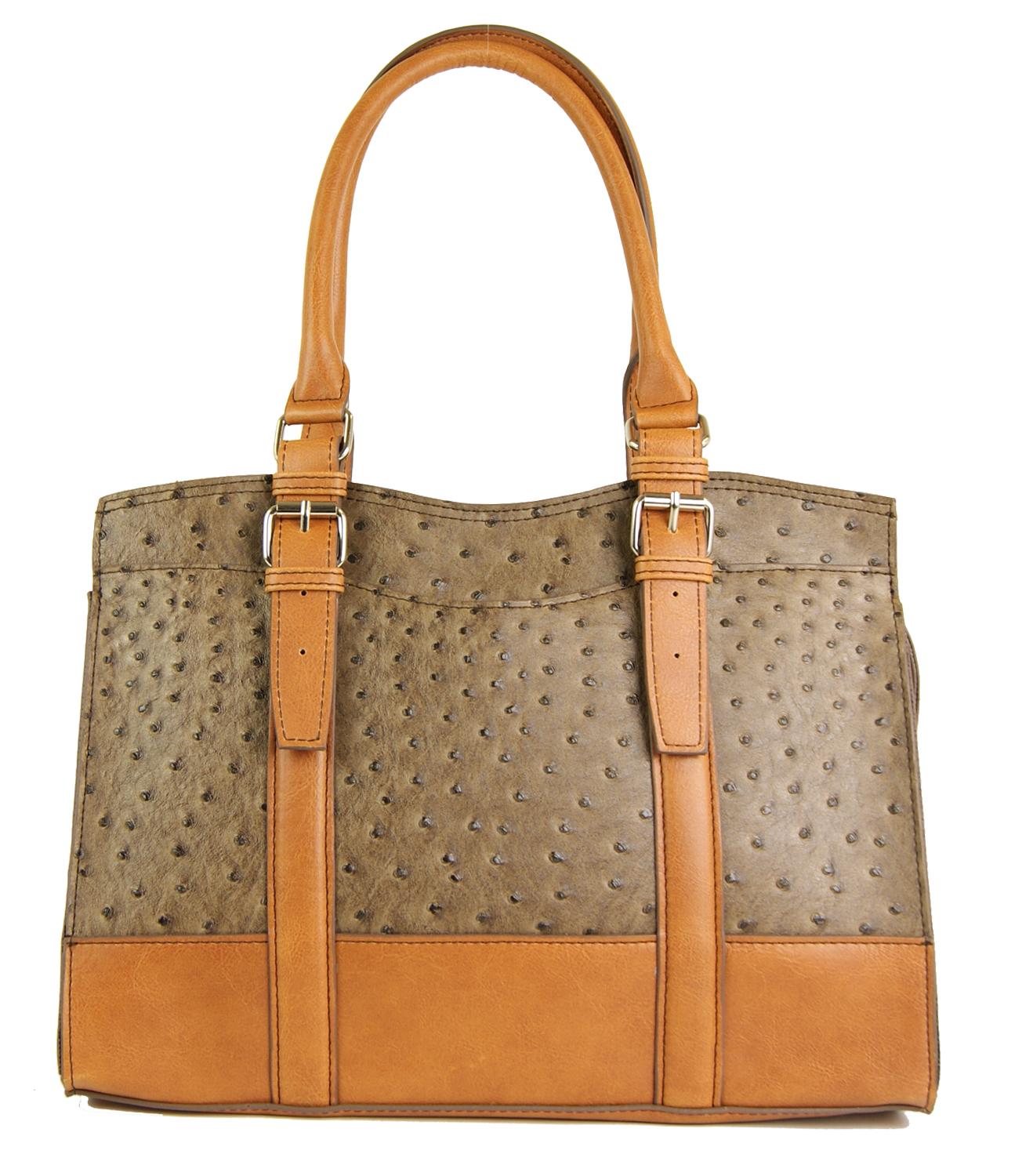 Mondani Women's Satchel Handbag - Faux Ostrich