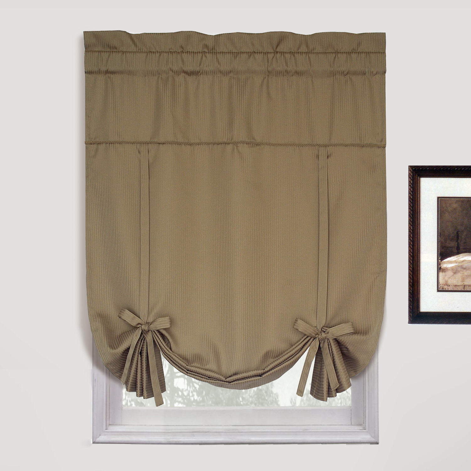 United Curtain Company Metro 40 W X 63 L Tie Up Shade Taupe United Curtain Company Metro 40 W X 63 L Tie Up Shade Taupe