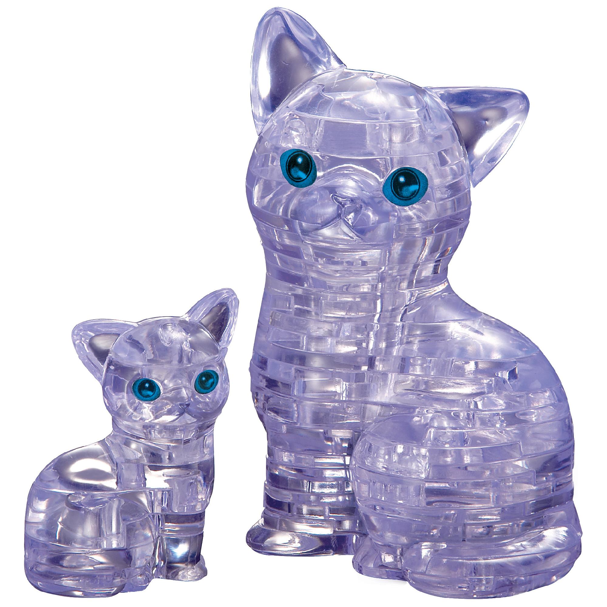 Bepuzzled 3D Crystal Puzzle - Cat with Kitten: 49 Pcs