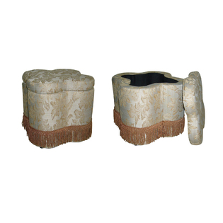 Luxurious White Storage Ottoman