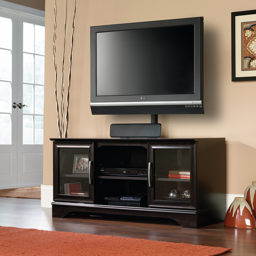 Sauder Panel Tv Stand W Post Mount Home Furniture Game