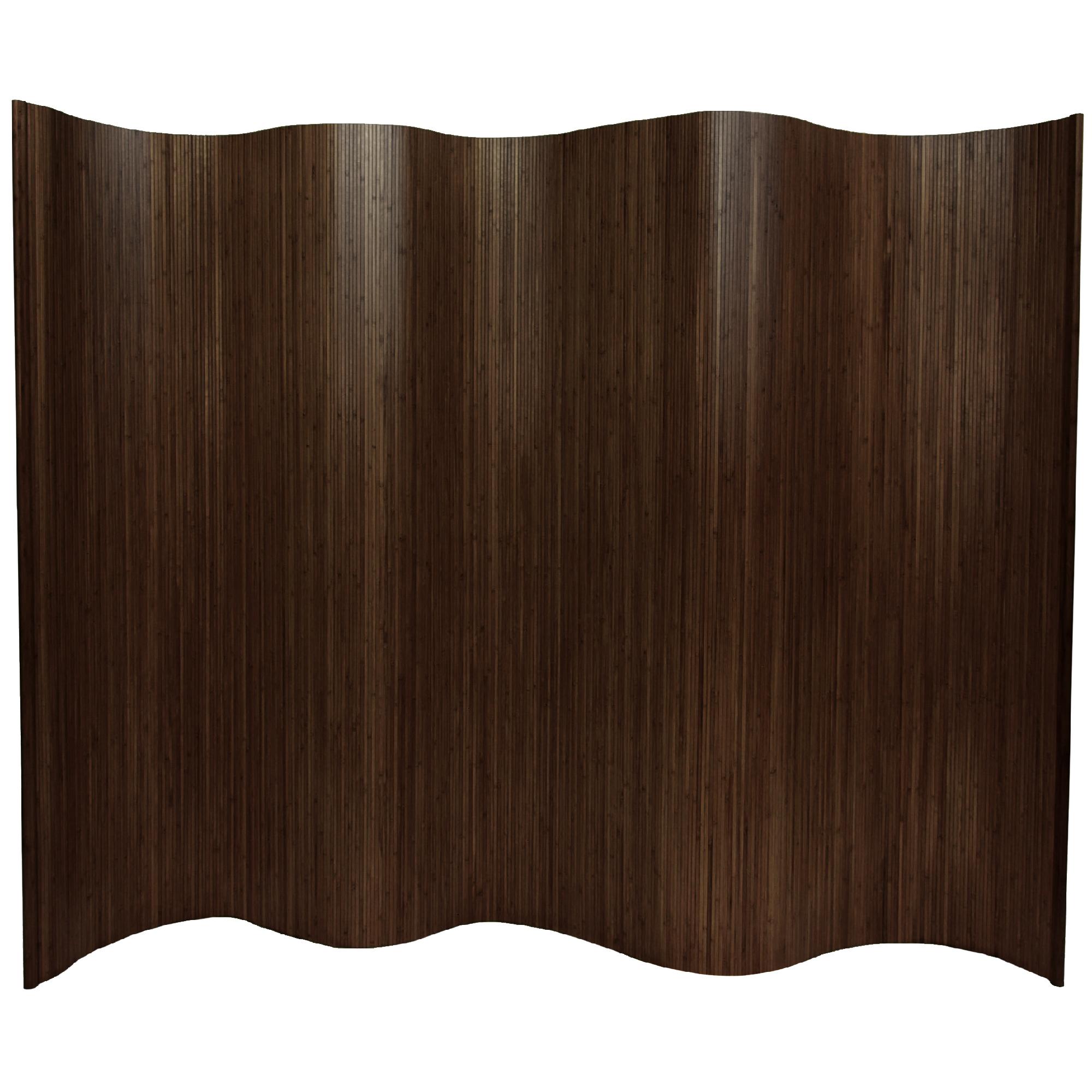 Oriental Furniture 6 ft. Tall Bamboo Wave Screen - Dark Mocha, Brown Oriental Furniture 6 ft. Tall Bamboo Wave Screen - Dark Mocha, Brown