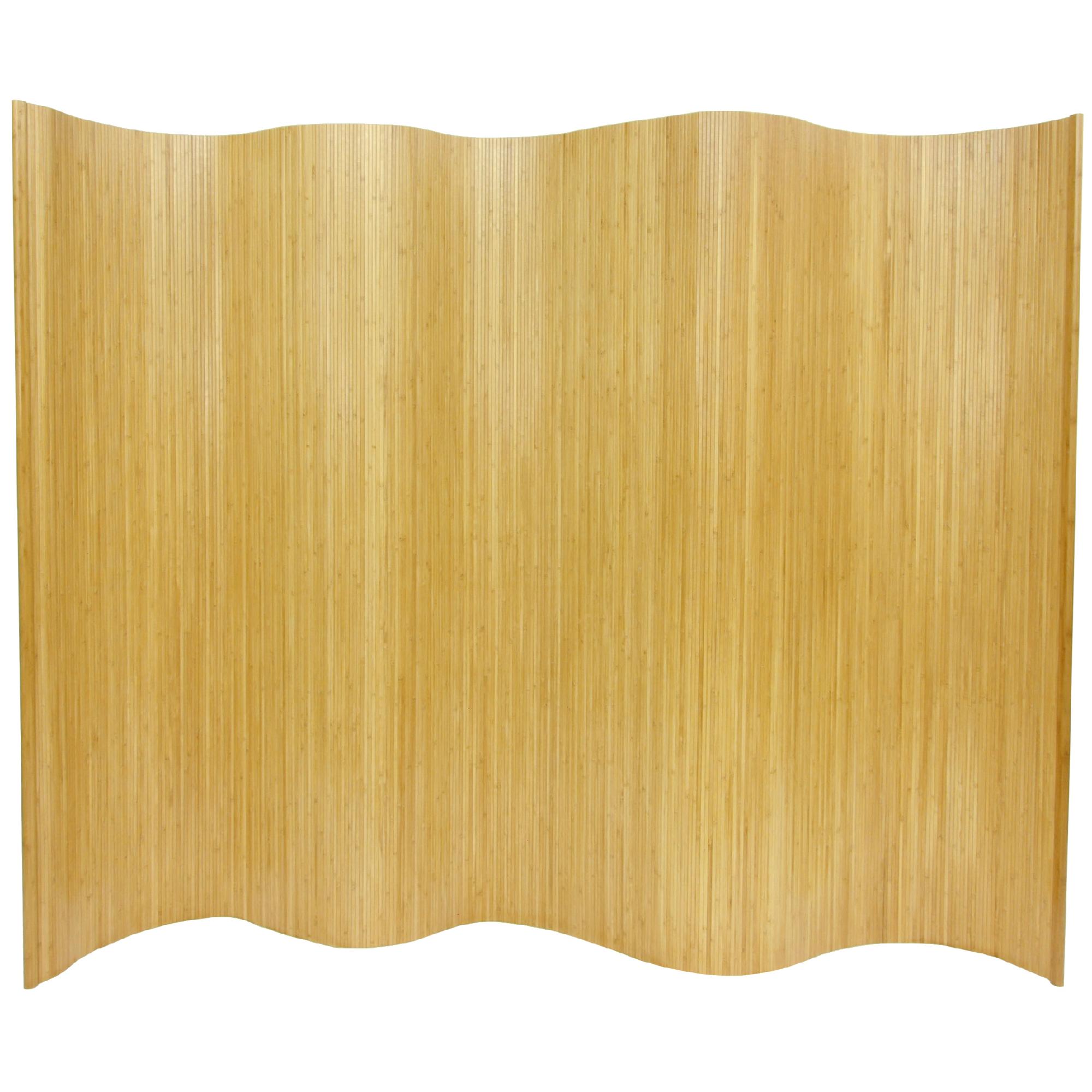Oriental Furniture 6 ft. Tall Bamboo Wave Screen - Honey, Beige & Tan Oriental Furniture 6 ft. Tall Bamboo Wave Screen - Honey, Beige & Tan