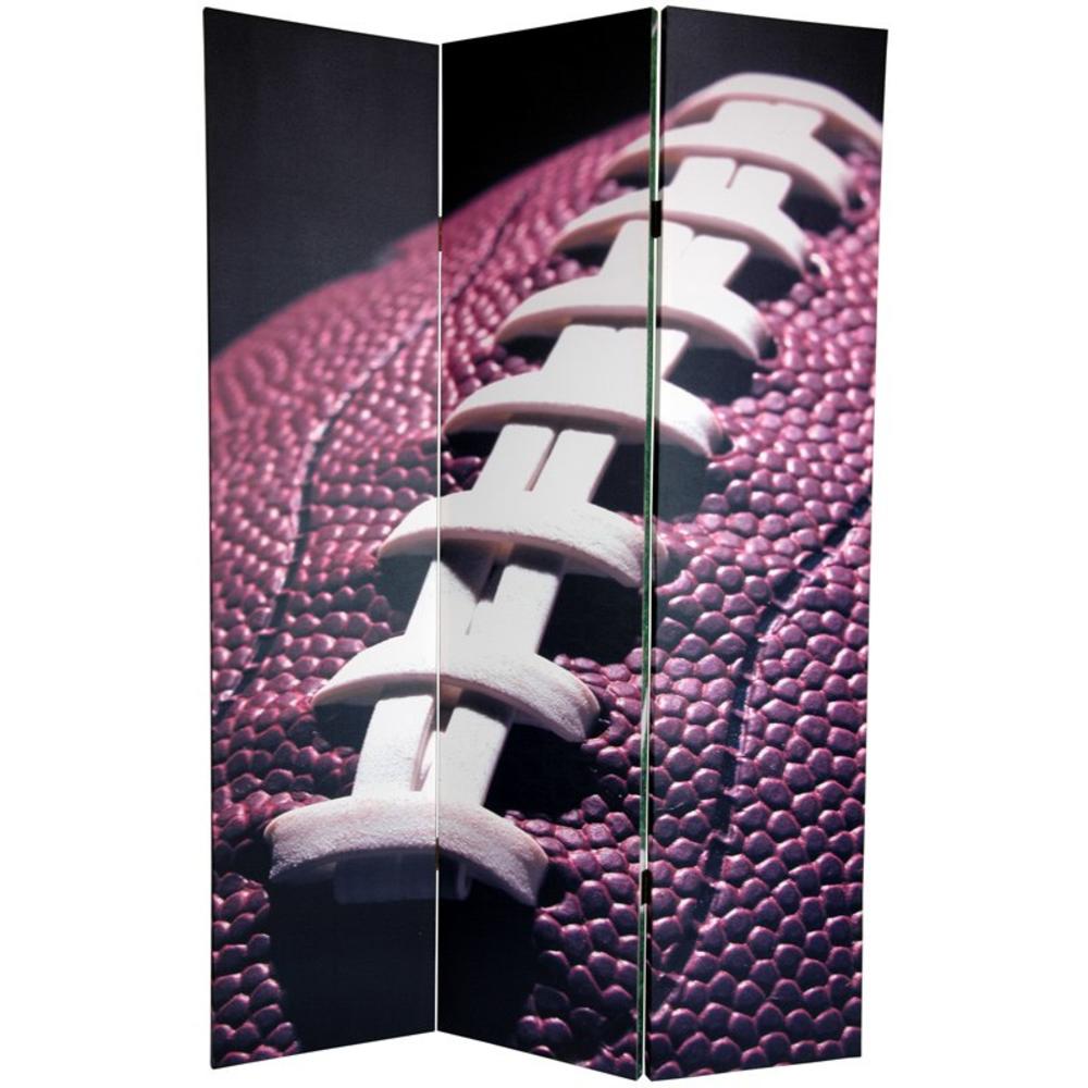 Oriental Furniture 6 ft. Tall Double Sided Football Canvas Room Divider - 3 Panel