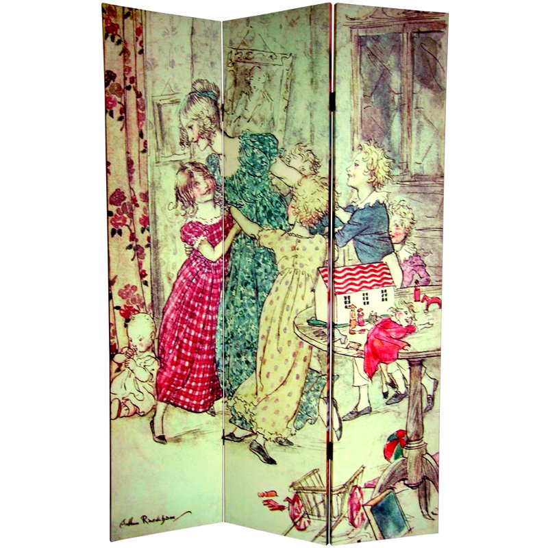 Oriental Furniture  6 ft. Tall Double Sided Princess Fairy Tale Canvas