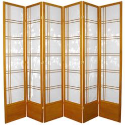 Oriental Furniture 7 ft. Tall Bamboo Tree Shoji Screen - Honey - 6 Panels