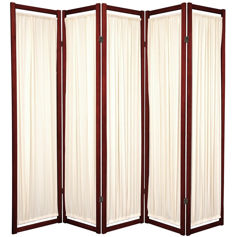 Oriental Furniture 6 ft. Tall Helsinki Shoji Screen - 5 panel - Rosewood, Red Oriental Furniture 6 ft. Tall Helsinki Shoji Screen - 5 panel - Rosewood, Red