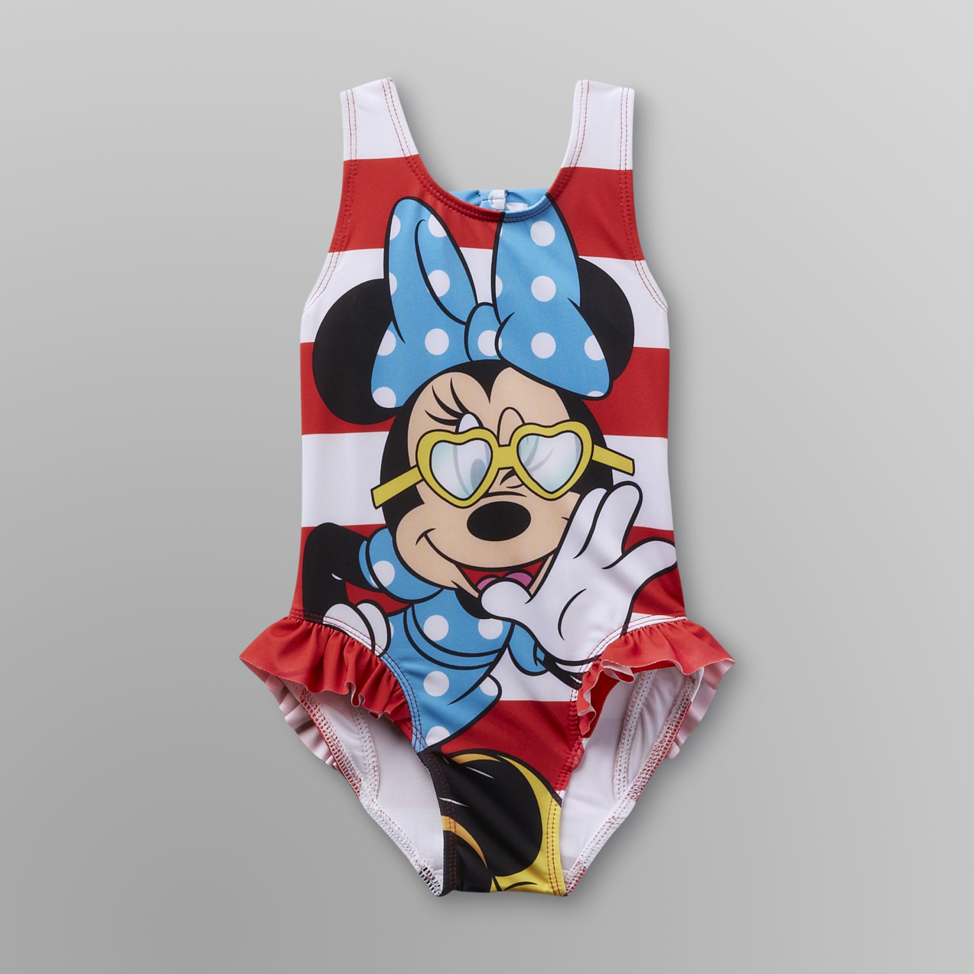 Disney Minnie Mouse Infant & Toddler Girl's Swimsuit - Striped