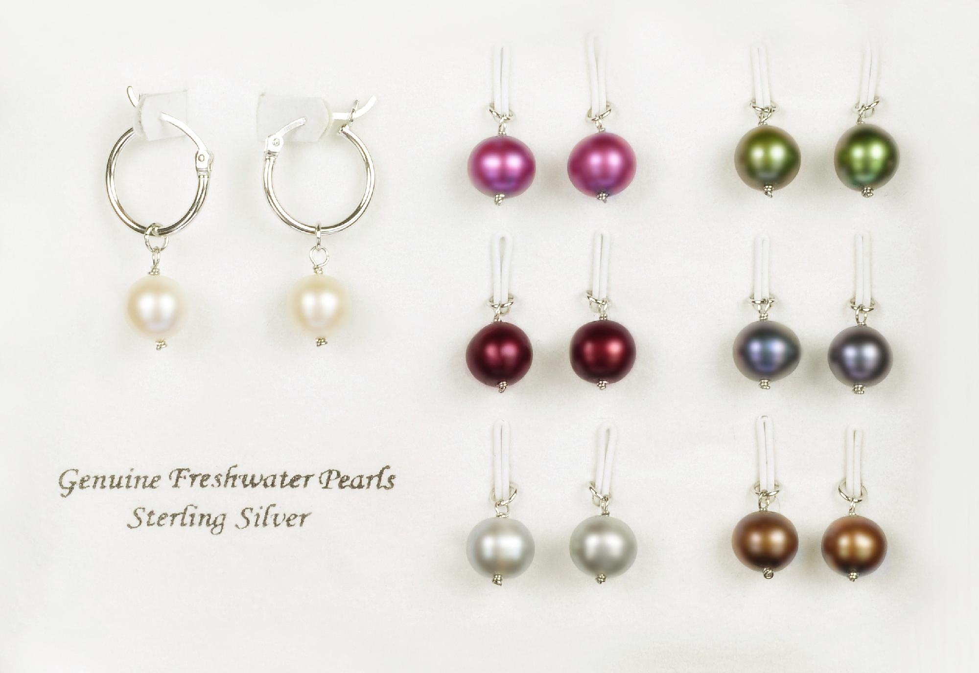 pearl earring set