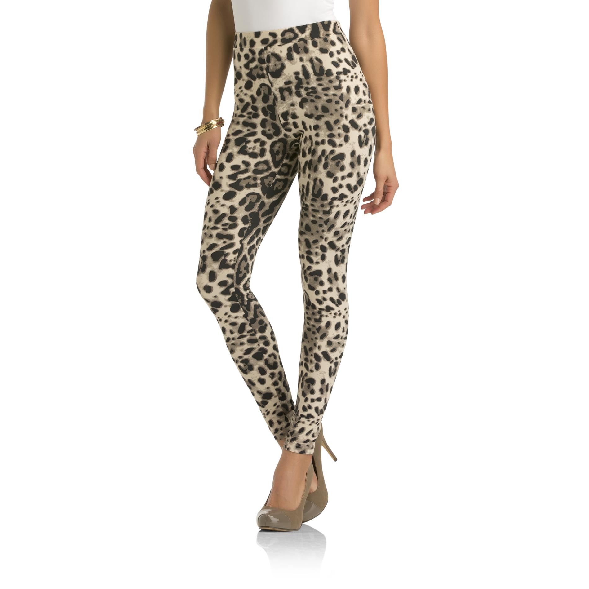 Kardashian Kollection Women's Knit Leggings - Leopard Print