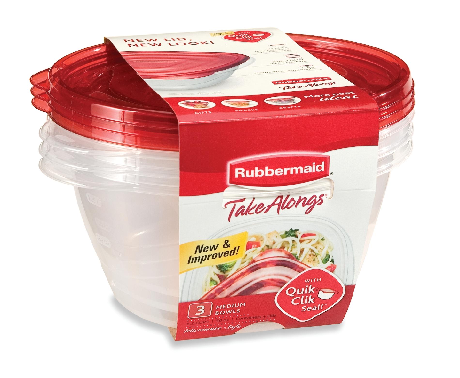 Rubbermaid 3 Pack Take A Long Storage Containers