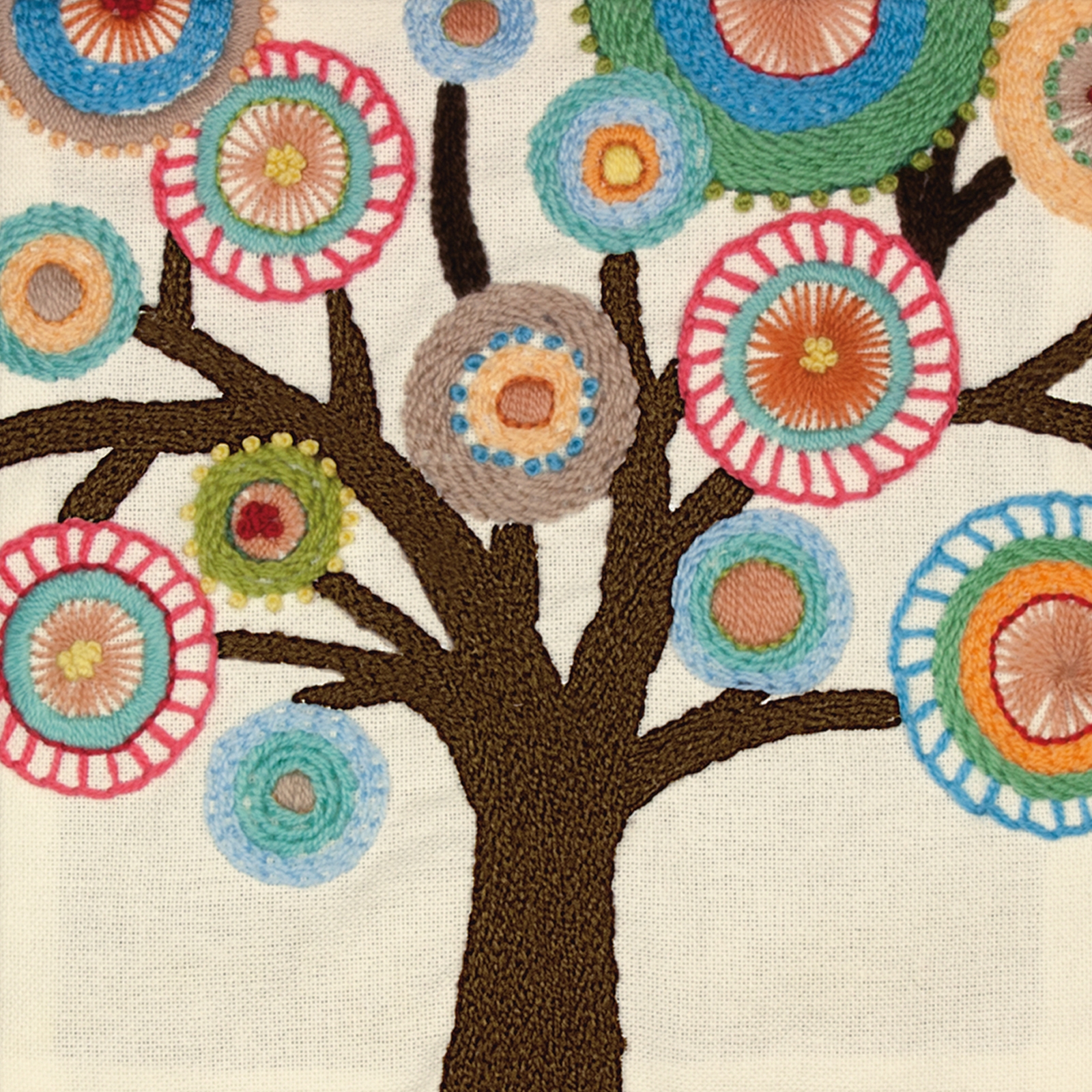 Dimensions Handmade Collection Tree Crewel Embroidery Kit 10"X10" Stitched In Wool