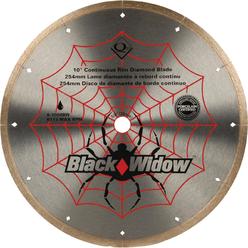 Black Widow QEP 6-1008BW Black Widow 10" Wet Tile Saw Micro-Segmented Diamond Blade for Porcelain, Marble, Granite & Ceramic Tile, 5/8"