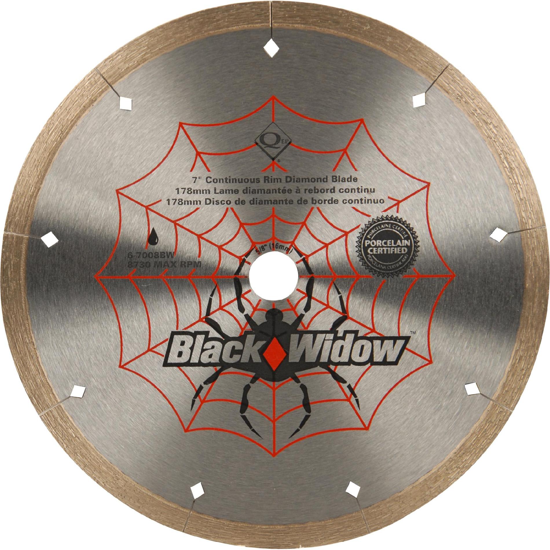 Black Widow Micro-Segmented Rim 7 in. Diameter Diamond Blade, Wet Cutting