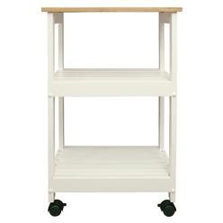 CATSKILL CRAFTSMEN INC catskill craftsmen Utility Kitchen cartMicrowave Stand, White Base with Natural Top