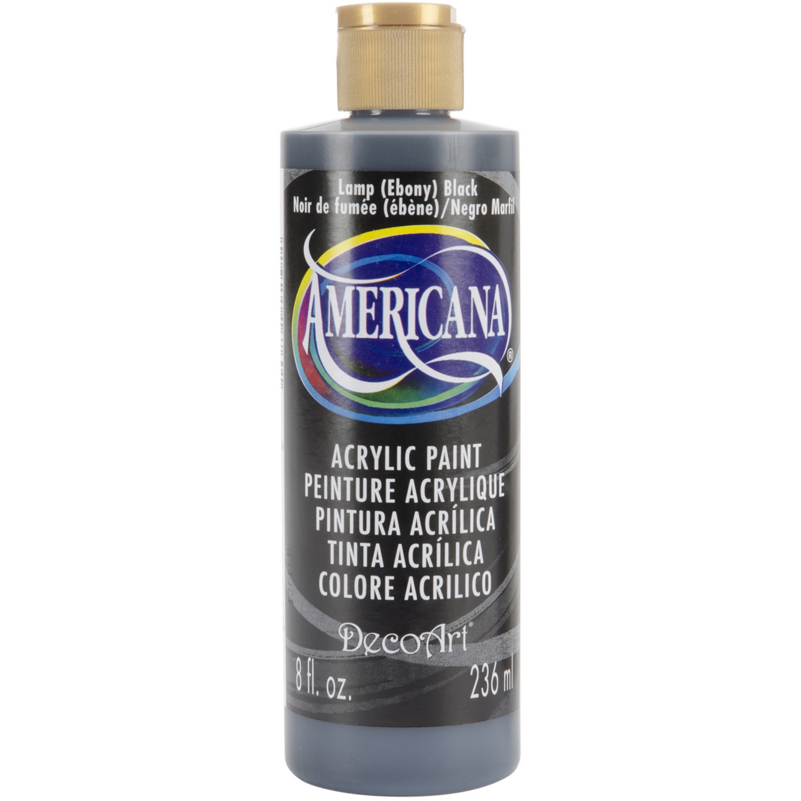 Americana Acrylic Paint 8 Ounces Lamp (ebony) Black