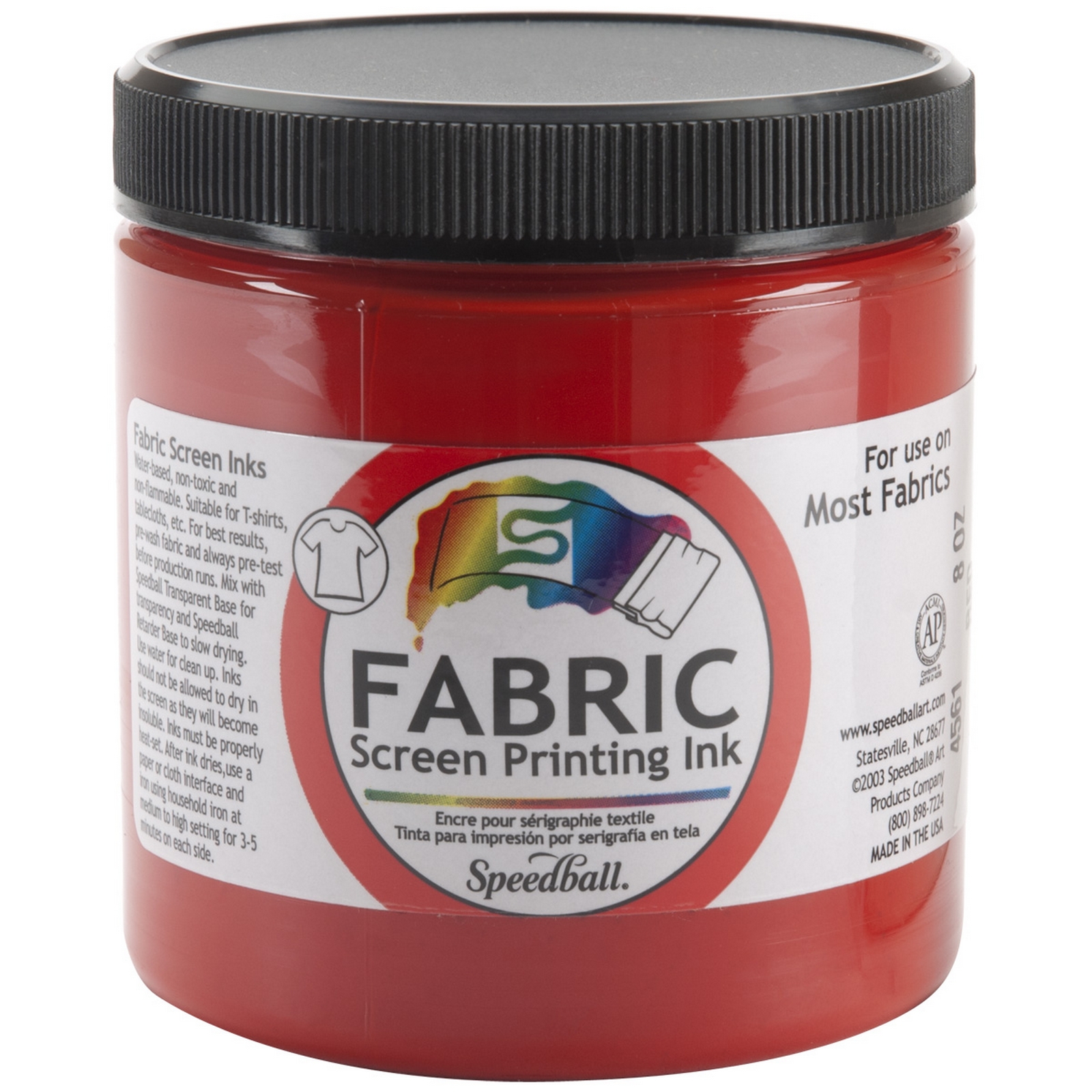 Fabric Screen Printing Ink 8 Ounces Red