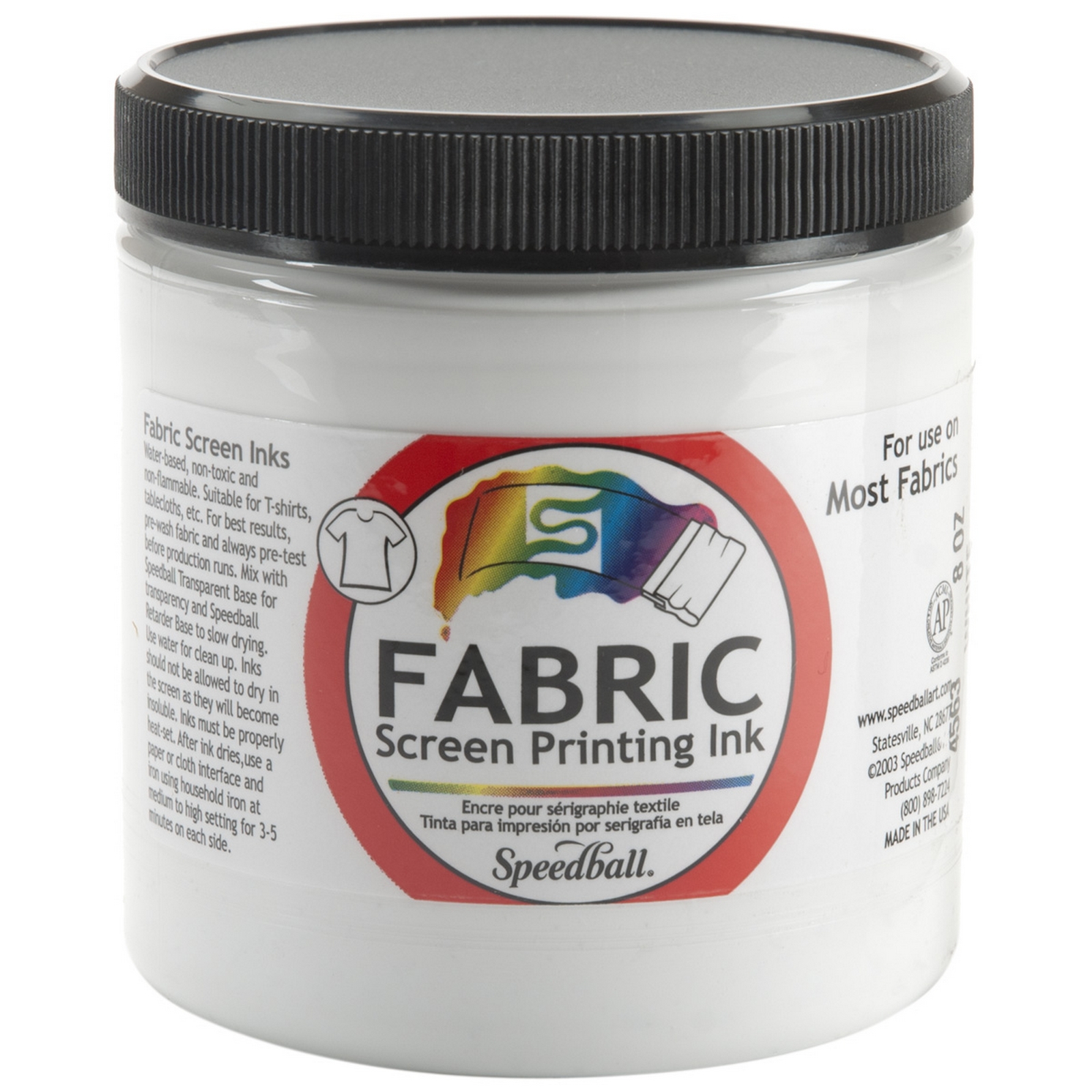 Fabric Screen Printing Ink 8 Ounces White