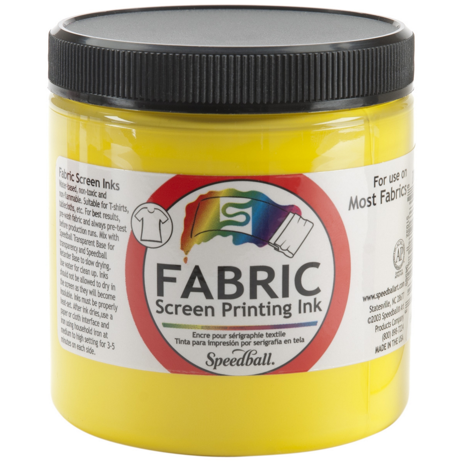 Fabric Screen Printing Ink 8 Ounces Yellow