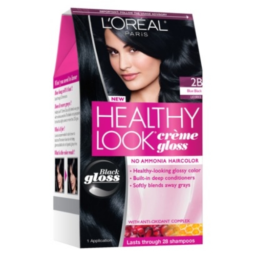 L'Oreal Healthy Look Cr&#232;me Gloss Hair Color, Blue Black (2B)