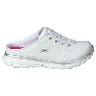 Skechers Women's Elite Status White/Silver Slip-On Athletic Shoe