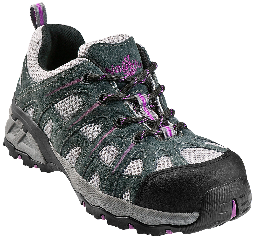 Nautilus Safety Footwear Women's Composite Toe Electrical Hazard Athletic N1754 Grey/Lavender Wide Widths Available