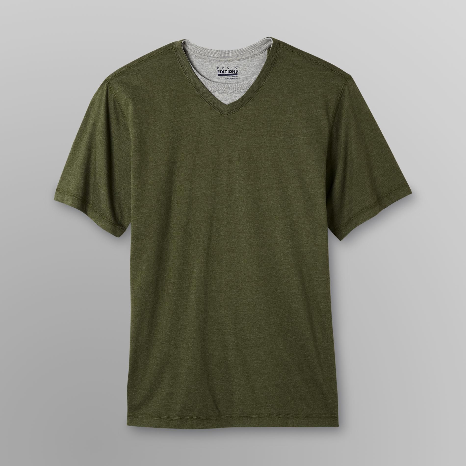 Basic Editions Men's Big & Tall Layered V-Neck T-Shirt
