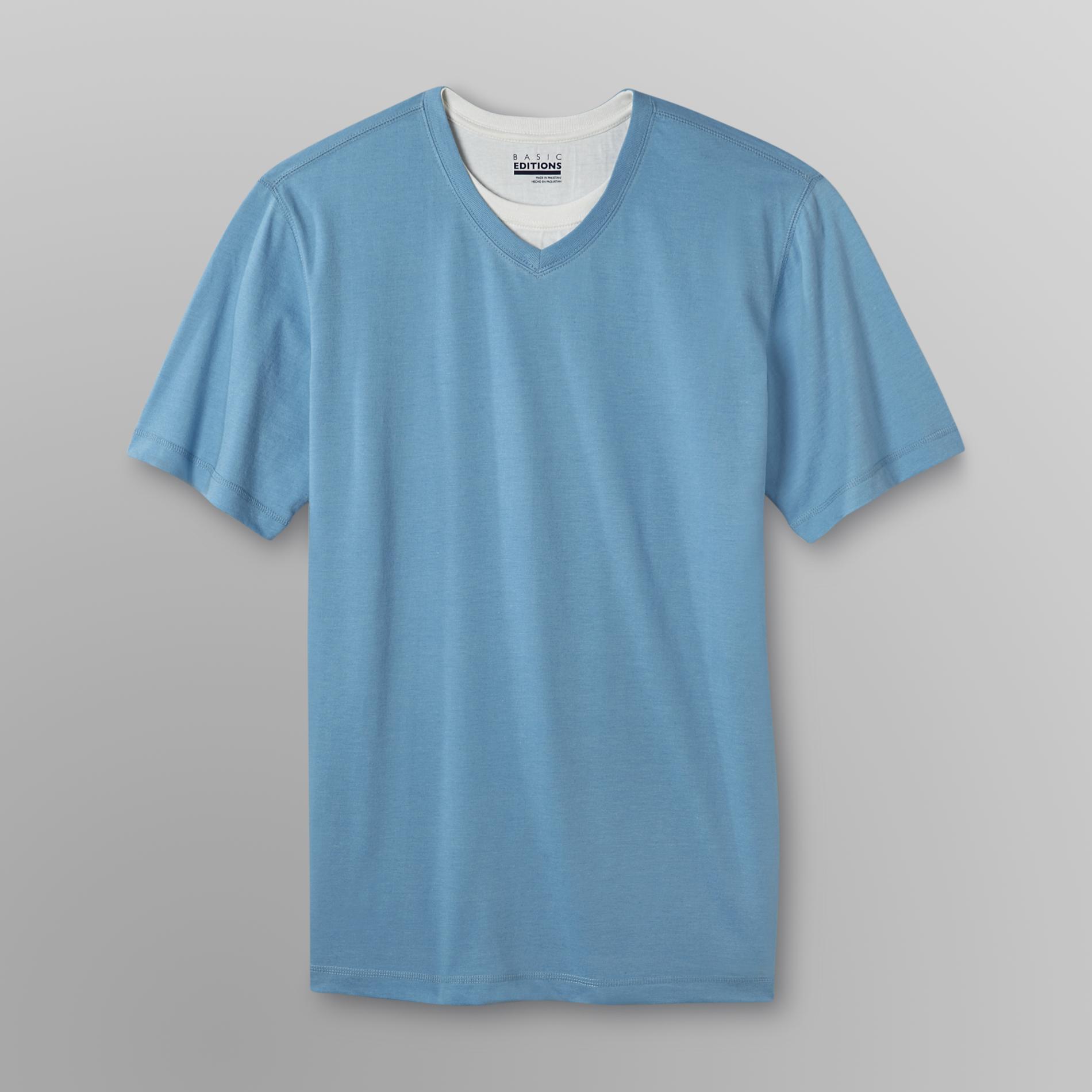 Basic Editions Men's Layered V-Neck T-Shirt