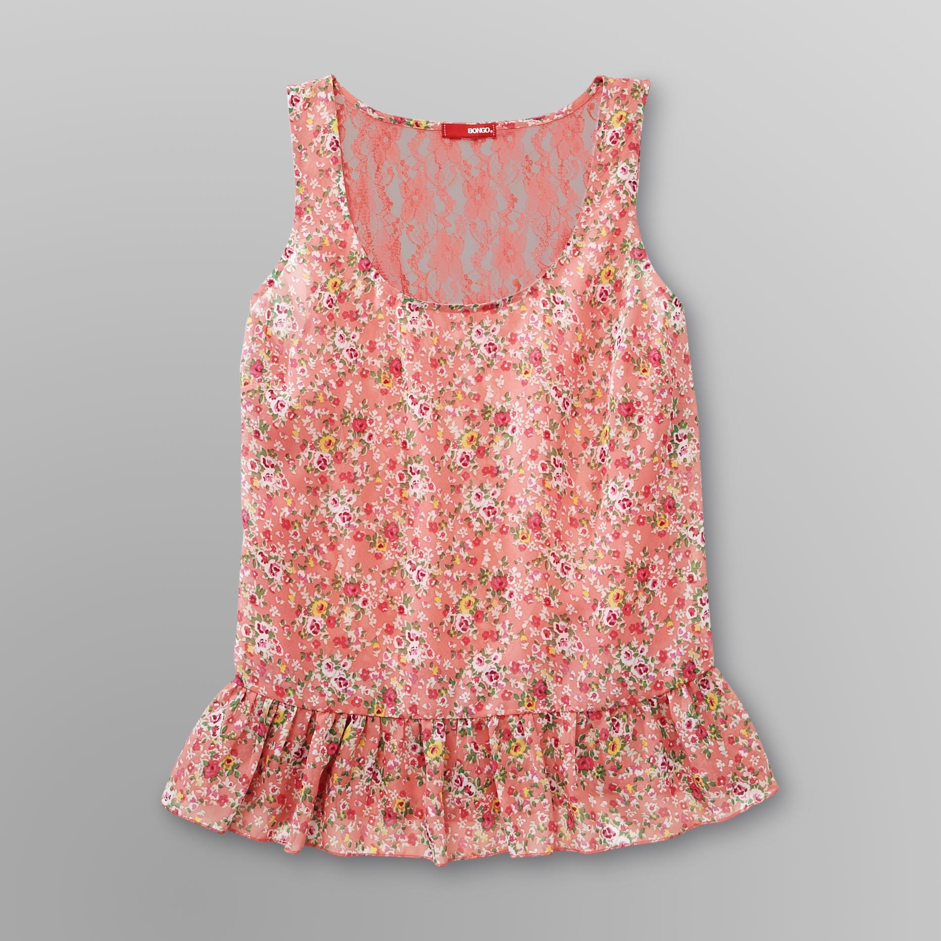 Almost Famous Junior's Lace Tank Top - Floral