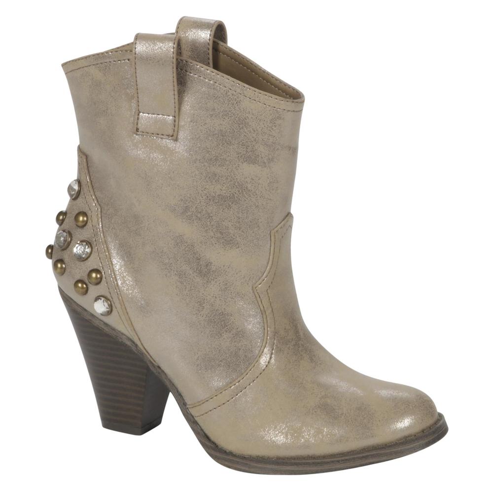 Mia Women's Stacked Heel Fashion Boot - Sunrise - Rose Gold