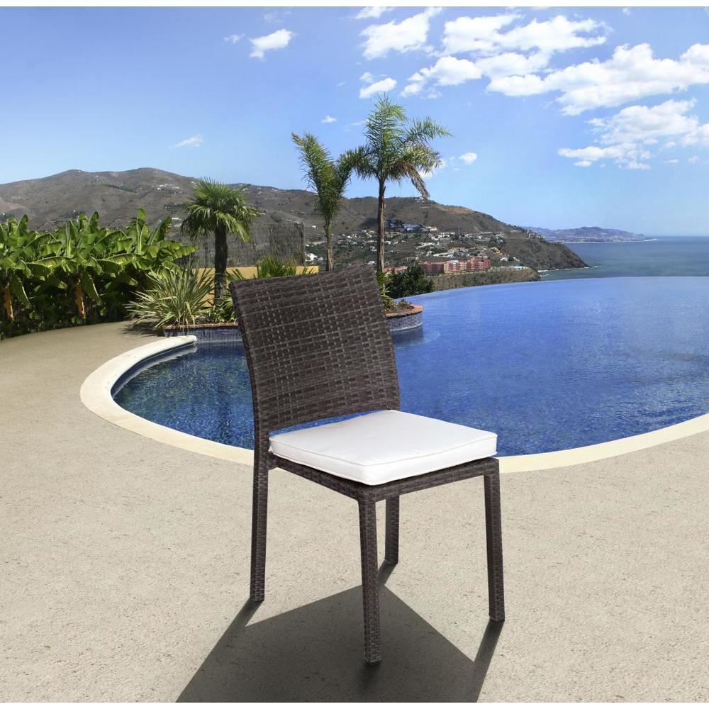 Atlantic Barbados 4 Piece Synthetic Wicker Patio Dining Chair Set Grey