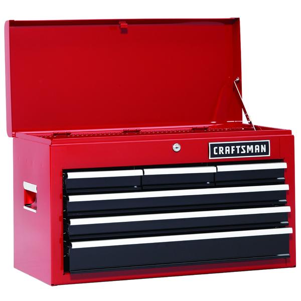 Craftsman 26" 6-Drawer Heavy-Duty Top Chest - Red